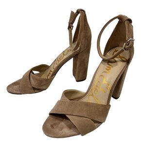 Sam Edelman- Suede Yancy Block Heel Ankle Strap Sandal- Size 10